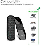 1 x RAW Customer Returns WeChip Air Mouse Remote with Keyboard, 2.4 GHz Portable Wireless Mouse Universal Remote Control for Android TV Box Nvidia Shield , Smart TV, Projector, HTPC, Media Player, Computer, Laptop, Windows - RRP €21.99