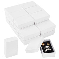 1 x RAW Customer Returns BENECREAT 24 Pack Diamond Pattern Cardboard Jewelry Boxes, 8x5x3cm White Earrings Necklace Gift Boxes Made of Kraft Paper with Velvet Sponge for Anniversaries, Weddings, Birthdays - RRP €16.34