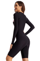 1 x RAW Customer Returns Ecupper Women s One-Piece Swimsuit Rash Guard Zip Up Long Sleeves Surfing Swimwear Built in Bra Swimsuits Zip Neoprene Free Black-I S - RRP €40.33