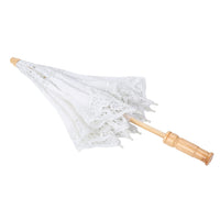 1 x RAW Customer Returns Ejoyous Lace Umbrella, Vintage Wedding Lace Embroidery Wedding Umbrella Bridal Umbrella Parasol Women s Hand Umbrella for Decoration Bride Photo Props Costume White  - RRP €25.57