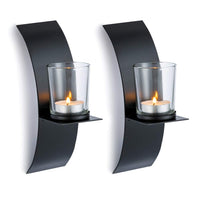 1 x RAW Customer Returns Sziqiqi 2 pieces candle holder wall black metal tealight holder creative decoration, candlestick, black - RRP €18.59