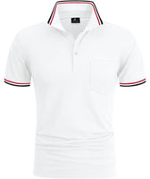 1 x RAW Customer Returns zitysport Polo Men Short Sleeve Shirt Breathable Golf Shirt Men Summer Shirts Sport Basic Slim Fit Tshirt with Chest Pocket Polo Shirt - RRP €31.99