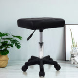 1 x RAW Customer Returns FURWOO Rectangle Rolling Stool with Wheels Height Adjustable Swivel Stool Chair for Spa Salon Massage Black - RRP €42.99