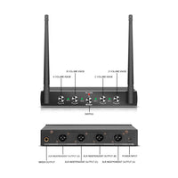 1 x RAW Customer Returns D Debra Audio AU400 Pro UHF 4-Channel Wireless Microphone System with Cordless Lavalier Headset Microphone, Metal Receiver, Ideal for Karaoke Church Party With 2 Handheld 2 Bodypack B  - RRP €149.46