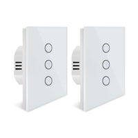 1 x RAW Customer Returns Alexa roller shutter switch, WLAN roller shutter switch, smart blinds switch with touch panel compatible with Alexa and Google Home, APP controllable and timer function, 2 pack - RRP €39.31