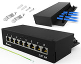 6 x Brand New CAT 6a Patch Panel Fordelerfilt 8 Port Desktop And Wall Mount RJ45 Hun TIA568A TIA568B 8 Port  - RRP €158.4