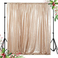 1 x RAW Customer Returns ShinyBeauty 4Ftx7FT Sequin Backdrop Curtain 125x215 cmChampagne Wedding Backdrop Glitter Background for Photography, Birthday, Wedding, Party Decoration - RRP €22.04