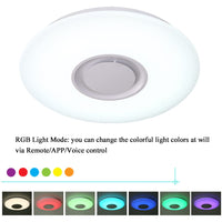 1 x RAW Customer Returns 36 W smart LED ceiling light with remote control and Bluetooth speaker, dimmable, color changing, compatible with Alexa and Google Home, 2800 lm, 40 cm diameter energy class A  - RRP €65.99