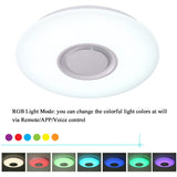 1 x RAW Customer Returns 36 W smart LED ceiling light with remote control and Bluetooth speaker, dimmable, color changing, compatible with Alexa and Google Home, 2800 lm, 40 cm diameter energy class A  - RRP €65.99