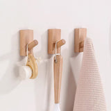 1 x RAW Customer Returns HomeDo 8Pack Self-Adhesive Wooden Wall Hooks, Wooden Coat Hooks, Wooden Wall Coat Hooks, Decorative Wooden Coat Hooks, Vintage Coat Hooks, Wooden Hooks, Hat Hooks Beech Rectangle Set of 8  - RRP €30.13