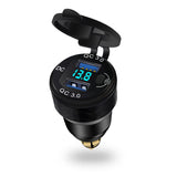 1 x RAW Customer Returns Motorcycle Cigarette Lighter USB Charger Adapter for BMW Motorcycle - QC 3.0 Double Plug USB Socket Charger 12V, Fast Mobile Phone Charger, with Switch and Voltmeter - RRP €19.69