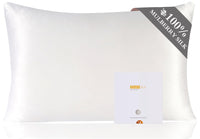 1 x RAW Customer Returns ZIMASILK Pillowcase 100 Mulberry Silk for Hair and Skin, 19 momme Natural Silk Pillow Case, Both Sides are Made of Silk 1 Piece, White, 50x75cm  - RRP €30.25