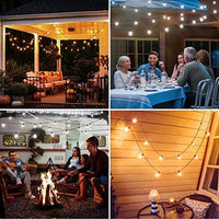 1 x RAW Customer Returns Ehaho 30M outdoor fairy lights dimmable Warm white, neutral white, cold white Outdoor fairy lights with 50 4 pieces G40 bulbs IP65 waterproof LED fairy lights outdoor power for balcony garden party - RRP €55.99