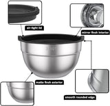 1 x RAW Customer Returns Wildone salad bowl set of 5, stainless steel bowl with airtight lid, size 4.5l, 2.7l, 1.6l, 1.1l, 0.7l, mixing bowl set for the kitchen, non-slip stackable - RRP €24.99