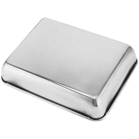 1 x RAW Customer Returns CHEUKYIU 3 piece baking tray set, stainless steel rectangular baking tray, small mini oven tray, cake tray for baking, cooking, deep edge, clean and dishwasher safe, 25 x 20 x 5.4 cm - RRP €19.5