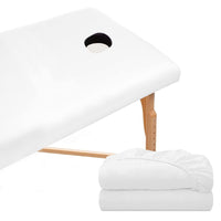 1 x RAW Customer Returns RNGWAPER fitted cover with hole for massage table 2pcs - 80 x 190cm, waterproof fitted sheet for treatment table, oil-resistant, washable massage table cover for cosmetic tables, therapy benches - RRP €34.99