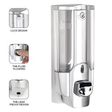 1 x RAW Customer Returns Bekasa Soap Dispenser 350ml Wall Mounted Manual Soap Dispenser Shampoo Lotion Shower Dispenser for Home Bathroom Kitchen Hotels Restaurants Pack of 2, Silver  - RRP €20.38