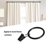 1 x RAW Customer Returns Bosdontek 40 pieces curtain clip curtain rod 32 mm curtain clips plating process curtain rings with clips curtain hooks suitable for metal rod with diameter black  - RRP €14.99