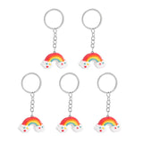 2 x Brand New PRETYZOOM 5Pcs Rainbow Keychain Funny Small Keyring Key Holder Key Decoration for Women Girls Kids - RRP €19.38