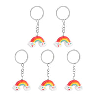 5 x Brand New PRETYZOOM 5Pcs Rainbow Keychain Funny Small Keyring Key Holder Key Decoration for Women Girls Kids - RRP €48.45