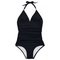 1 x RAW Customer Returns Durio Women s Swimsuit Triangle V Neck Deep Back Figure Shaping One Piece Swimwear Swimsuit Sexy Black XL - RRP €30.24