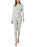 1 x RAW Customer Returns LAPASA women s inner fleece thermal underwear set, thermal top and thermal trousers, leggings, functional underwear sets, L17 light grey, 100 warm, L - RRP €23.24