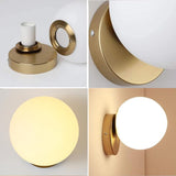 1 x RAW Customer Returns Tealight wall light indoor, ball wall lamp, modern wall lights with glass ball lampshade 15CM, bathroom wall lighting E27 for bedroom, living room, not light source, gold - RRP €33.99