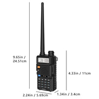 1 x RAW Customer Returns Walkie Talkies BF5RUV Dual Band VHF UHF Two-Way Ham Radio with 3800mAh Battery, Speaker Microphone, USB Programming Cable, High Gain Antenna, USB Charger, Headphones - RRP €59.99