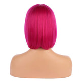 1 x RAW Customer Returns Mildiso Short Bob Green Hair Wigs Straight with Flat Bangs Synthetic Colorful Cosplay Daily Party Wig for Women Natural Like Real Hair 12 Inch 002C - RRP €22.18