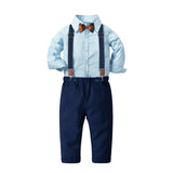 1 x RAW Customer Returns Nwada ClothesBoys Clothing Sets Spring Baby Shirts Suspenders Outfits Newborn Long Sleeve Shirt and Suspenders Set Trousers Easter Outfits Light Blue 2-3 Years - RRP €25.99