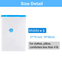 6 x Brand New FYY Pack of 3 Vacuum Storage Bags 3 Medium 100x80 80x56 70x50cm , Waterproof Bag for Duvets, Pillows, Garment, No Pump Required - RRP €115.2