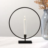 1 x RAW Customer Returns TABIAN Black Candle Holder Modern Style 25cm Metal Candlestick Table Decoration Romantic Ornament Home Decoration Home Decor Pillar Candle Holder Black Iron Decor - RRP €23.41