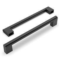 1 x RAW Customer Returns Amerdeco 5 pieces furniture handles stainless steel black cabinet handles kitchen handles 192 mm hole spacing drawer handles zinc alloy drawer handles handles for kitchen cabinets wardrobe UK0038 - RRP €20.82