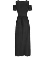 1 x RAW Customer Returns STYLEWORD Summer Dress Women Long Maxi Dress Summer Black Elegant Casual Dress Short Sleeve Dresses with Pockets - RRP €34.27