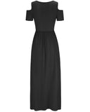 1 x RAW Customer Returns STYLEWORD Summer Dress Women Long Maxi Dress Summer Black Elegant Casual Dress Short Sleeve Dresses with Pockets - RRP €34.27