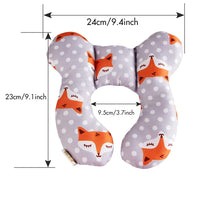 4 x RAW Customer Returns gudong Baby Travel Pillow Stroller Car Seat Soft Head and Neck Support Pillow Baby Travel Neck Pillow Suitable for Babies 0-1 Years Old Orange Fox  - RRP €55.12