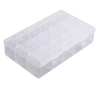 1 x RAW Customer Returns aufodara Storage Box Plastic Adjustable 15 Compartments Organizer Craft Supplies Storage for Washi Tape Jewelry Beads Craft Sorting Box with 12 Movable Partitions - RRP €13.32