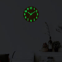 1 x RAW Customer Returns HZDHCLH 25cm Wall Clock Silent Vintage Wooden Pattern Wall Clock Without Ticking Luminous Wall Clock Office Living Room Clock - RRP €20.16