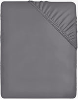 1 x RAW Customer Returns Utopia Bedding - Fitted Sheet 160x200cm - Grey - Brushed Polyester Microfiber Fitted Sheet - 35cm Deep Pocket - RRP €13.76