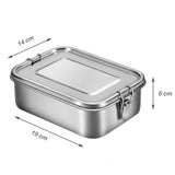 1 x RAW Customer Returns Ga HOMEFAVOR 1200ml lunch box made of 18 8 stainless steel bento box with 3 compartments, 19 14 6 cm - RRP €23.99