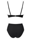 1 x RAW Customer Returns RXRXCOCO Women s Wrap Push Up Bikini Top Tummy Control High Waist Bikini Set Swimwear Black Size L - RRP €36.99