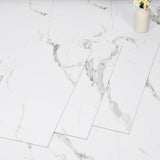 1 x RAW Customer Returns Mulgreat - PVC Flooring - Self-Adhesive Vinyl Tiles - Vinyl Flooring - Concrete Effect - Marble White - 60.96 cm x 30.48 cm x 1.5 mm - Thickness 1.5 mm - 2.23m 12 Tiles - RRP €39.31