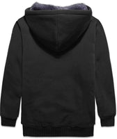 1 x Brand New JACKETOWN Fleece Jackets for Boys Long Sleeve Hooded Zip Sports Jacket Kids Black Warm Children s Sweatshirt with Spiral Cuffs Black-S  - RRP €45.37