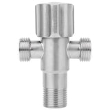 1 x RAW Customer Returns G1 2 stainless steel angle valve, one in two double buckle angle valve water shut-off valve toilet bidet spray valve bathroom kitchen faucet angle valve - RRP €12.5