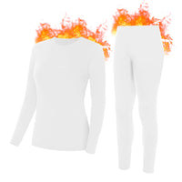 1 x RAW Customer Returns SIHOHAN Women s Thermal Underwear Set, Winter Warm Underwear with Inner Fleece, Ultralight Bottom and Top, Long Functional Underwear, Ski Underwear for Winter, White, S - RRP €24.85