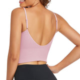 1 x Brand New Litthing Sports Bra Camisole Tank Tops Seamless Push Up Lingerie Brassiere Padded Yoga Bra for Women Strap Shorts Pink, XXL  - RRP €22.8