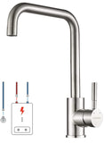 1 x RAW Customer Returns Low pressure kitchen tap, Lonheo kitchen tap low pressure kitchen tap with 3 connections, stainless steel mixer tap kitchen sink tap for boiler and small storage - RRP €40.32