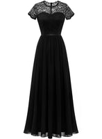 1 x RAW Customer Returns Dressystar Women s Lace Dress Wedding Bridesmaid Dress Maxi Long Party Dresses Black S - RRP €55.85