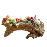 1 x RAW Customer Returns Yanmilia Artificial Driftwood Planter Resin Succulent Rustic Wood Stump Planter Indoor Outdoor Decorative Flower Pot No Plants Not Real Wood  - RRP €28.99