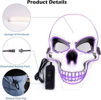 9 x Brand New YeahBoom LED mask Halloween, Halloween mask LED, Halloween mask luminous, Halloween mask skeleton, luminous mask Halloween, neon mask dark and mask set, gift for men and women - RRP €90.63